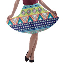Tribal Print A-line Skater Skirt by BangZart