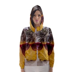 Pineapple With Sunglasses Hooded Wind Breaker (women) by LimeGreenFlamingo