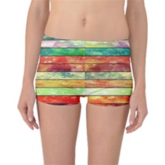 Stripes Color Oil Boyleg Bikini Bottoms by BangZart