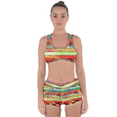 Stripes Color Oil Racerback Boyleg Bikini Set by BangZart
