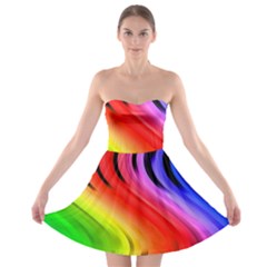 Colorful Vertical Lines Strapless Bra Top Dress by BangZart