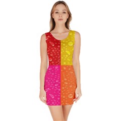 Color Abstract Drops Sleeveless Bodycon Dress by BangZart