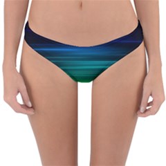 Blue And Green Lines Reversible Hipster Bikini Bottoms