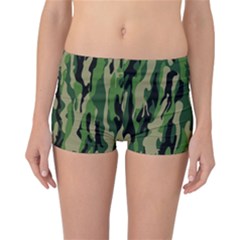Green Military Vector Pattern Texture Reversible Boyleg Bikini Bottoms by BangZart