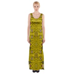 Stars And Flowers In The Forest Of Paradise Love Popart Maxi Thigh Split Dress by pepitasart