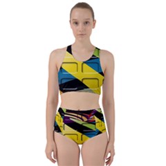 Colorful Docking Frame Bikini Swimsuit Spa Swimsuit  by BangZart