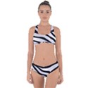 White Tiger Skin Criss Cross Bikini Set View1