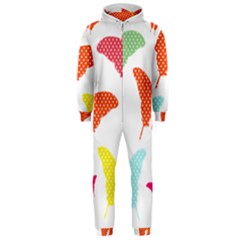 Beautiful Colorful Polka Dot Butterflies Clipart Hooded Jumpsuit (men)  by BangZart