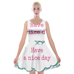 Have A Nice Day Velvet Skater Dress by BangZart
