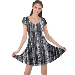 Birch Forest Trees Wood Natural Cap Sleeve Dresses by BangZart