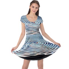 Wave Concentric Waves Circles Water Cap Sleeve Dresses by BangZart