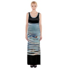 Wave Concentric Waves Circles Water Maxi Thigh Split Dress by BangZart