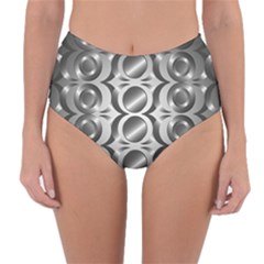 Metal Circle Background Ring Reversible High-waist Bikini Bottoms by BangZart