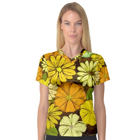 Abstract #417 Women s V-neck Sport Mesh Tee by RockettGraphics
