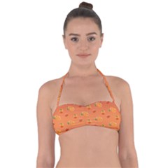 Peach Fruit Pattern Halter Bandeau Bikini Top by paulaoliveiradesign