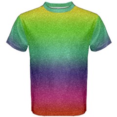 Metallic Rainbow Glitter Texture Men s Cotton Tee by paulaoliveiradesign