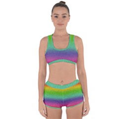 Metallic Rainbow Glitter Texture Racerback Boyleg Bikini Set by paulaoliveiradesign