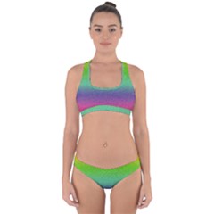 Metallic Rainbow Glitter Texture Cross Back Hipster Bikini Set by paulaoliveiradesign