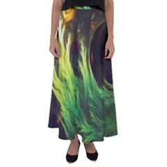 A Seaweed s Deepdream Of Faded Fractal Fall Colors Flared Maxi Skirt by jayaprime