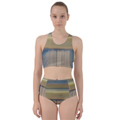 Denim-blue And Buttercream Bikini Swimsuit Spa Swimsuit  by digitaldivadesigns