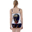 Russian flag skull Tie Front Two Piece Tankini View2