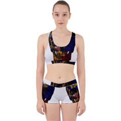 Russian Flag Skull Work It Out Sports Bra Set by Valentinaart