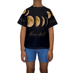 Moon Child Kids  Short Sleeve Swimwear by Valentinaart