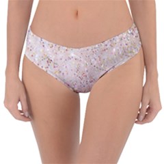White Sparkle Glitter Pattern Reversible Classic Bikini Bottoms by paulaoliveiradesign