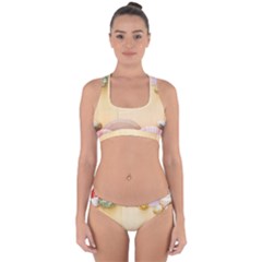 Sea Shell Pattern Cross Back Hipster Bikini Set by paulaoliveiradesign