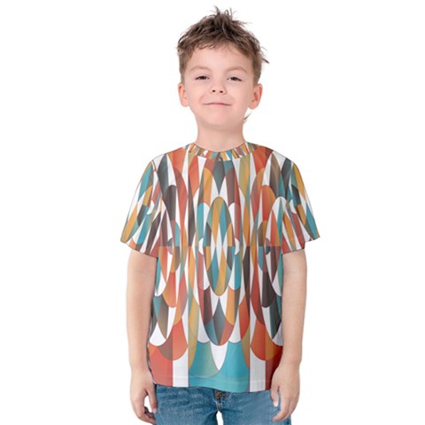 Colorful Geometric Abstract Kids  Cotton Tee by linceazul