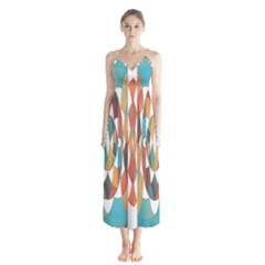 Colorful Geometric Abstract Button Up Chiffon Maxi Dress by linceazul