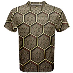 Texture Hexagon Pattern Men s Cotton Tee by BangZart