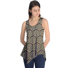 Texture Hexagon Pattern Sleeveless Tunic by BangZart