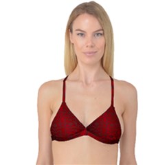 Red Dark Vintage Pattern Reversible Tri Bikini Top by BangZart