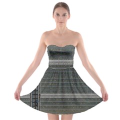 Building Pattern Strapless Bra Top Dress by BangZart