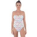 Simple Saturated Pattern Tie Back One Piece Swimsuit View1