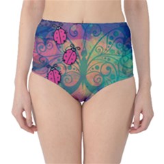 Background Colorful Bugs High-waist Bikini Bottoms by BangZart