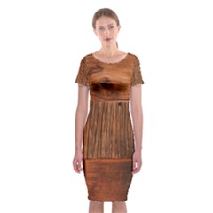 Barnwood Unfinished Classic Short Sleeve Midi Dress by BangZart