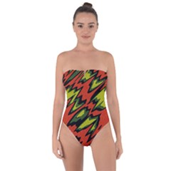 Distorted Shapes                          Tie Back One Piece Swimsuit by LalyLauraFLM