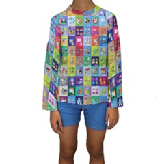 Exquisite Icons Collection Vector Kids  Long Sleeve Swimwear by BangZart