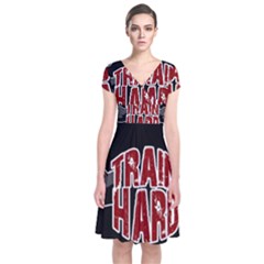 Train Hard Short Sleeve Front Wrap Dress by Valentinaart