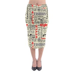 Backdrop Style With Texture And Typography Fashion Style Midi Pencil Skirt by BangZart