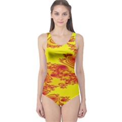 Floral Fractal Pattern One Piece Swimsuit by BangZart