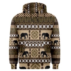 Elephant African Vector Pattern Men s Pullover Hoodie by BangZart