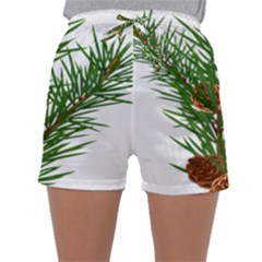 Branch Floral Green Nature Pine Sleepwear Shorts by Nexatart