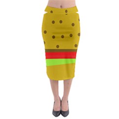 Hamburger Food Fast Food Burger Midi Pencil Skirt by Nexatart