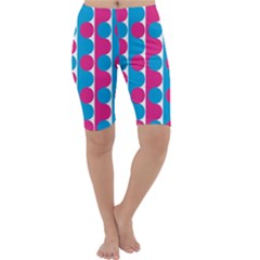 Pink And Bluedots Pattern Cropped Leggings  by BangZart