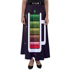 Black Energy Battery Life Flared Maxi Skirt by BangZart