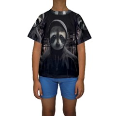 Gangsta Raccoon  Kids  Short Sleeve Swimwear by Valentinaart