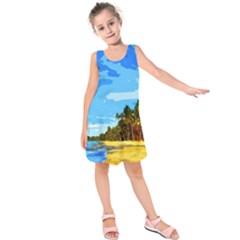 Landscape Kids  Sleeveless Dress by Valentinaart